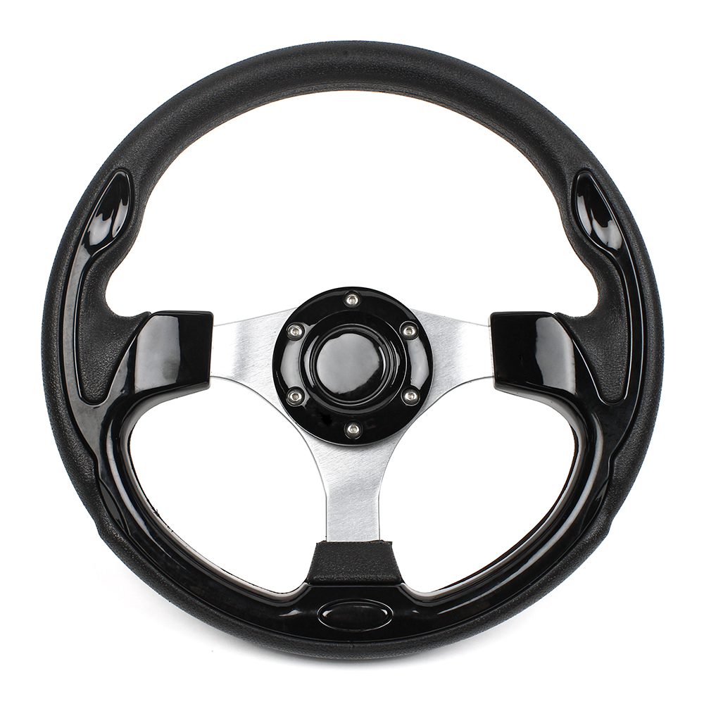 Golf cart steering wheel black finish, brushed all